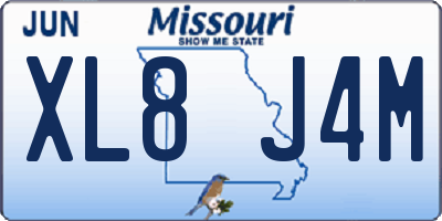 MO license plate XL8J4M