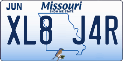 MO license plate XL8J4R