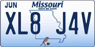 MO license plate XL8J4V