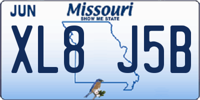 MO license plate XL8J5B