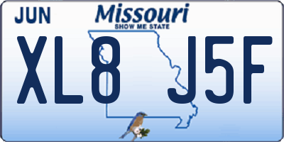 MO license plate XL8J5F