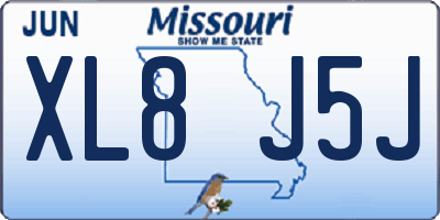 MO license plate XL8J5J