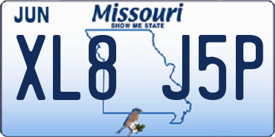 MO license plate XL8J5P