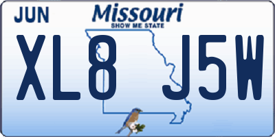 MO license plate XL8J5W