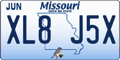 MO license plate XL8J5X