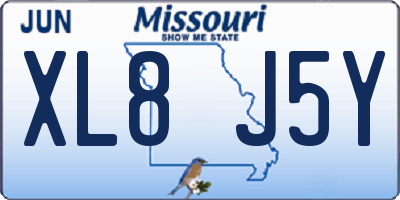 MO license plate XL8J5Y