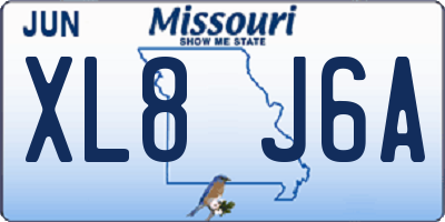 MO license plate XL8J6A