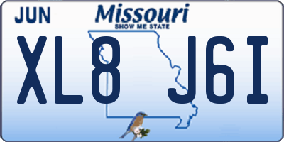 MO license plate XL8J6I