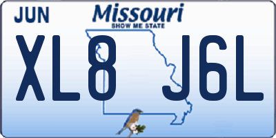 MO license plate XL8J6L
