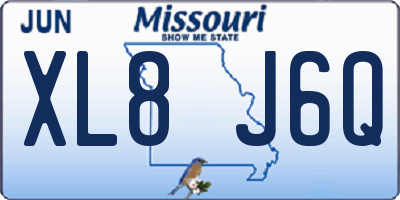MO license plate XL8J6Q