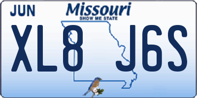 MO license plate XL8J6S