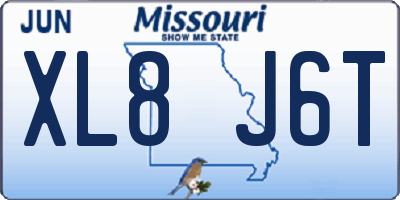 MO license plate XL8J6T