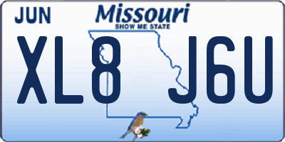 MO license plate XL8J6U