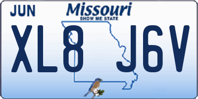 MO license plate XL8J6V