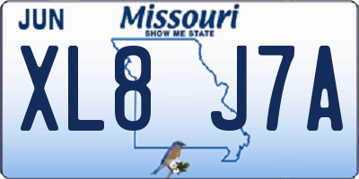 MO license plate XL8J7A
