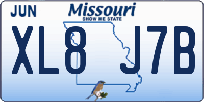 MO license plate XL8J7B