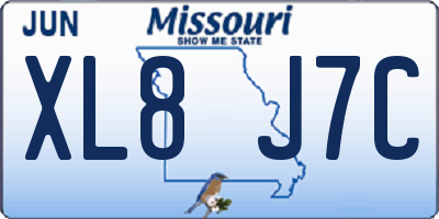 MO license plate XL8J7C