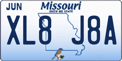 MO license plate XL8J8A