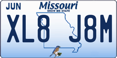 MO license plate XL8J8M