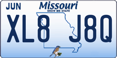 MO license plate XL8J8Q