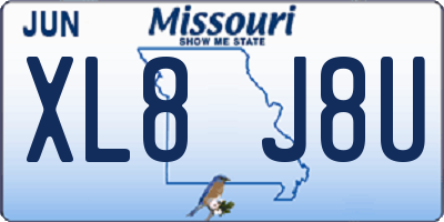 MO license plate XL8J8U