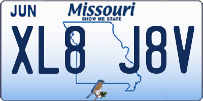 MO license plate XL8J8V