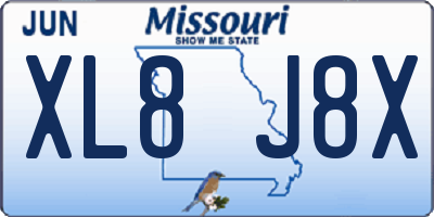 MO license plate XL8J8X