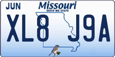 MO license plate XL8J9A