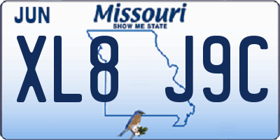 MO license plate XL8J9C