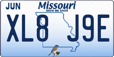 MO license plate XL8J9E