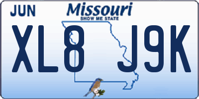 MO license plate XL8J9K