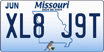 MO license plate XL8J9T