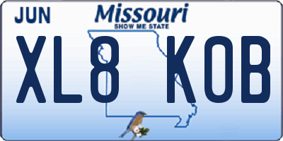 MO license plate XL8K0B