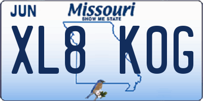 MO license plate XL8K0G