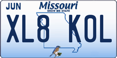 MO license plate XL8K0L