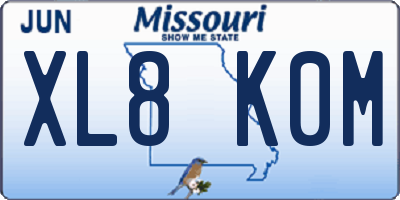 MO license plate XL8K0M