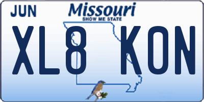 MO license plate XL8K0N