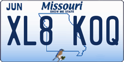 MO license plate XL8K0Q