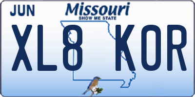 MO license plate XL8K0R