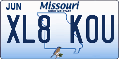 MO license plate XL8K0U