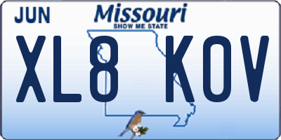 MO license plate XL8K0V