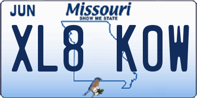 MO license plate XL8K0W