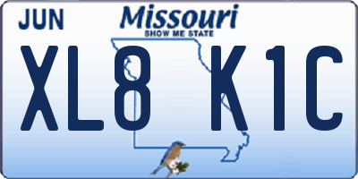 MO license plate XL8K1C