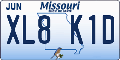 MO license plate XL8K1D