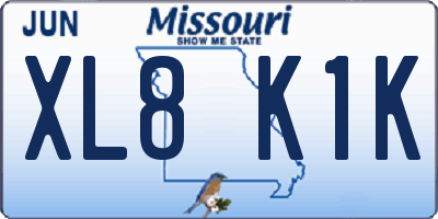 MO license plate XL8K1K