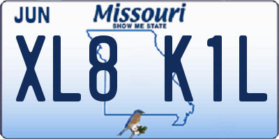MO license plate XL8K1L