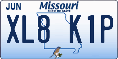 MO license plate XL8K1P