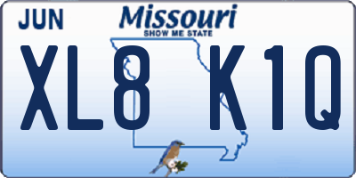 MO license plate XL8K1Q