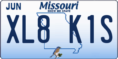 MO license plate XL8K1S