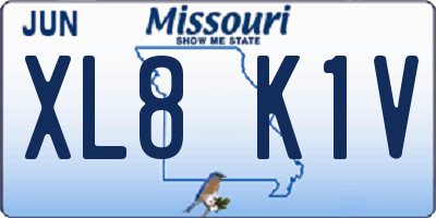 MO license plate XL8K1V